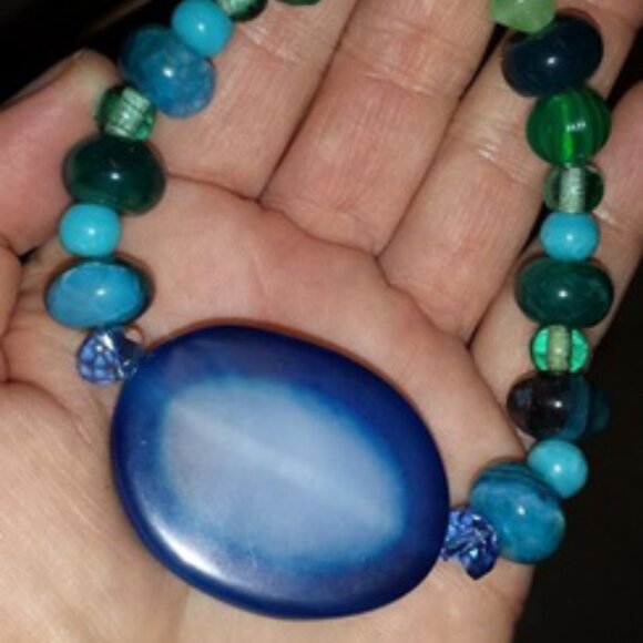 TDD Custom Made One Size Fits Most Agate (Blue) Bracelet - Picture 6 of 9